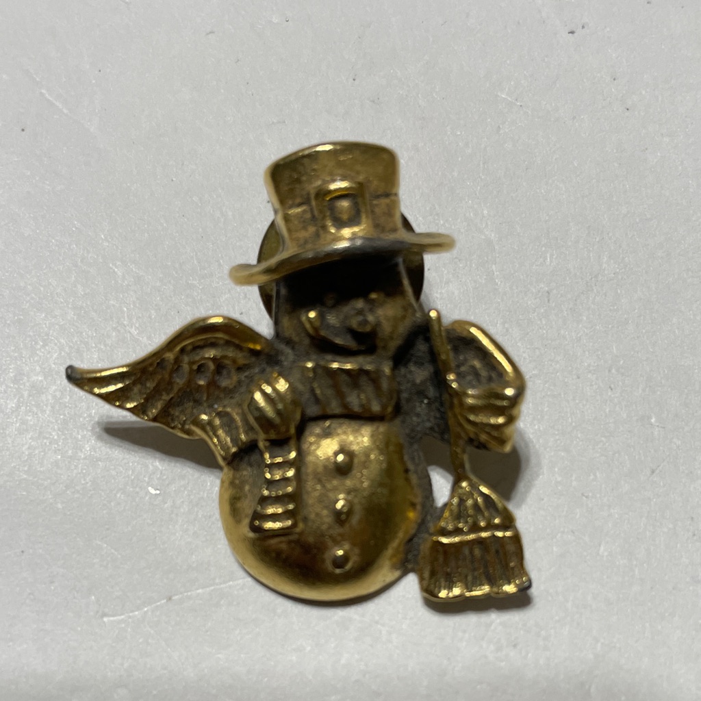 Christmas Camco Gold Snowman Brooch
